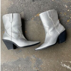 Silver Western Bootie